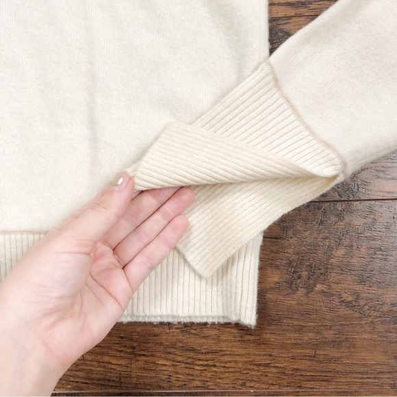 Habitual • Sora Sweater merino wool cashmere knit ivory cream soft pullover - Picture 5 of 11